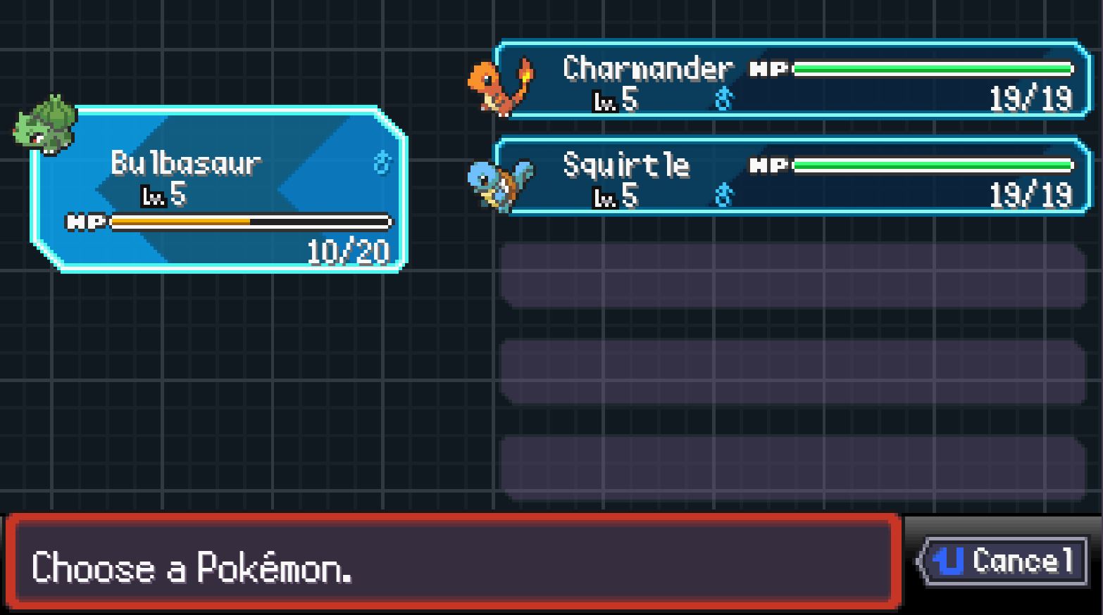 ポケモンを選ぶ
